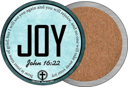 Joy Bible Verse Novelty Circle Coaster Set of 4