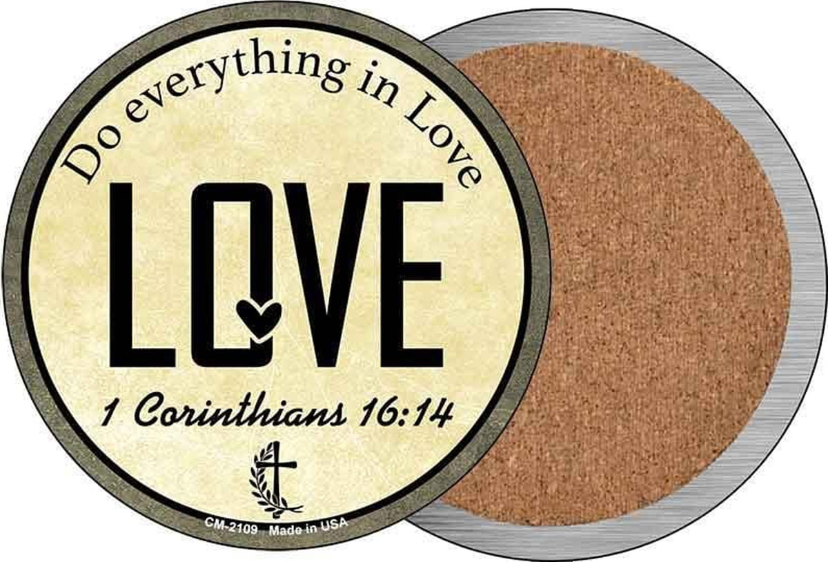 Love Bible Verse Novelty Circle Coaster Set of 4