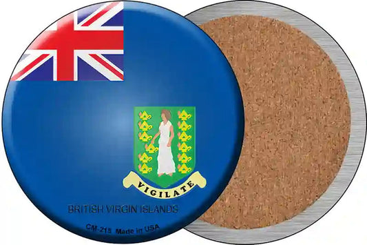 British Virgin Islands Country Novelty Circle Coaster Set of 4