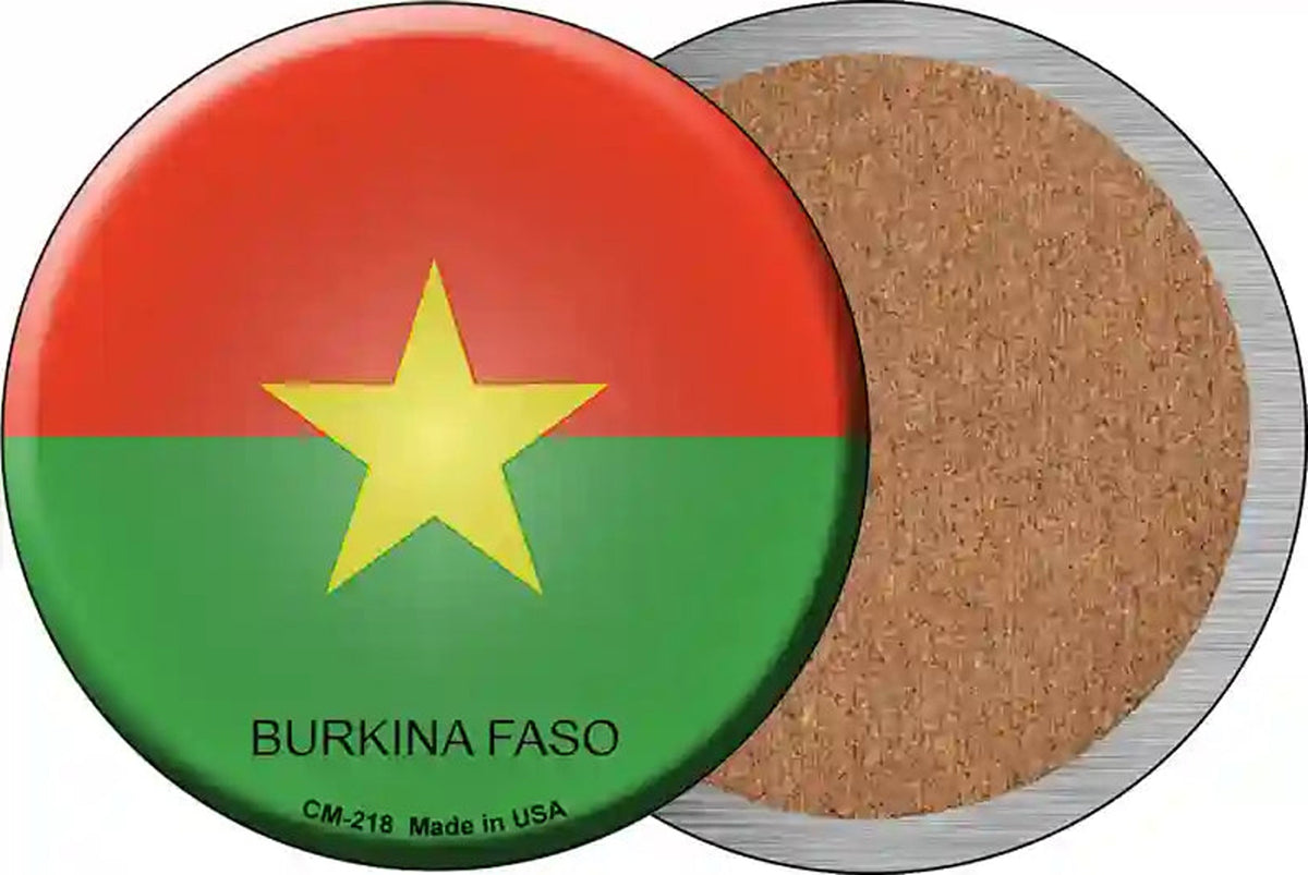 Burkina Faso Country Novelty Circle Coaster Set of 4