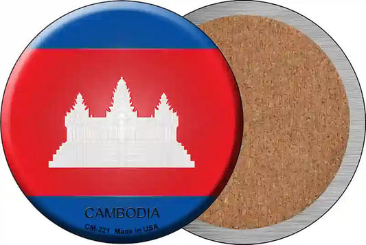 Cambodia Country Novelty Circle Coaster Set of 4
