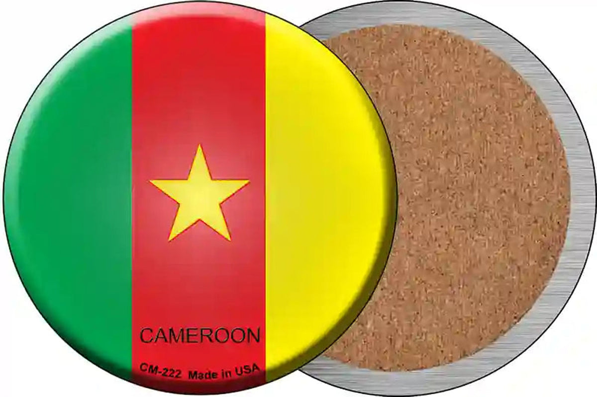 Cameroon Country Novelty Circle Coaster Set of 4