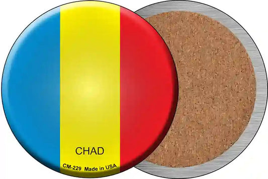Chad Country Novelty Circle Coaster Set of 4