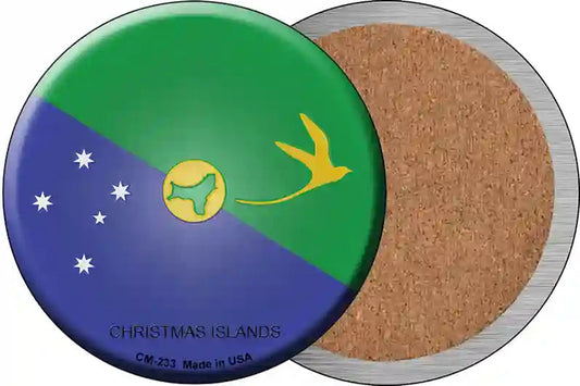 Christmas Islands Country Novelty Circle Coaster Set of 4