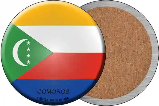Comoros Country Novelty Circle Coaster Set of 4