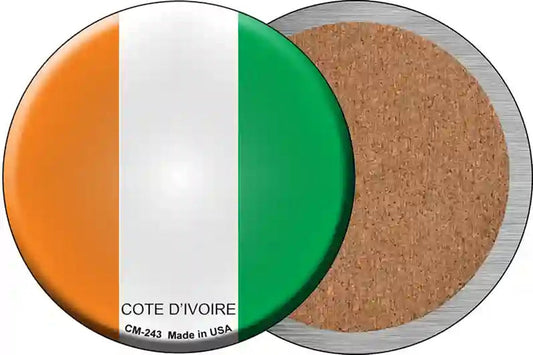 Cote Divoire Country Novelty Circle Coaster Set of 4