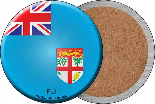 Fiji Country Novelty Circle Coaster Set of 4