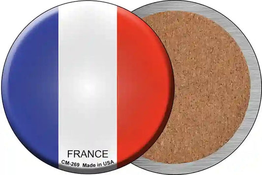 France Country Novelty Circle Coaster Set of 4