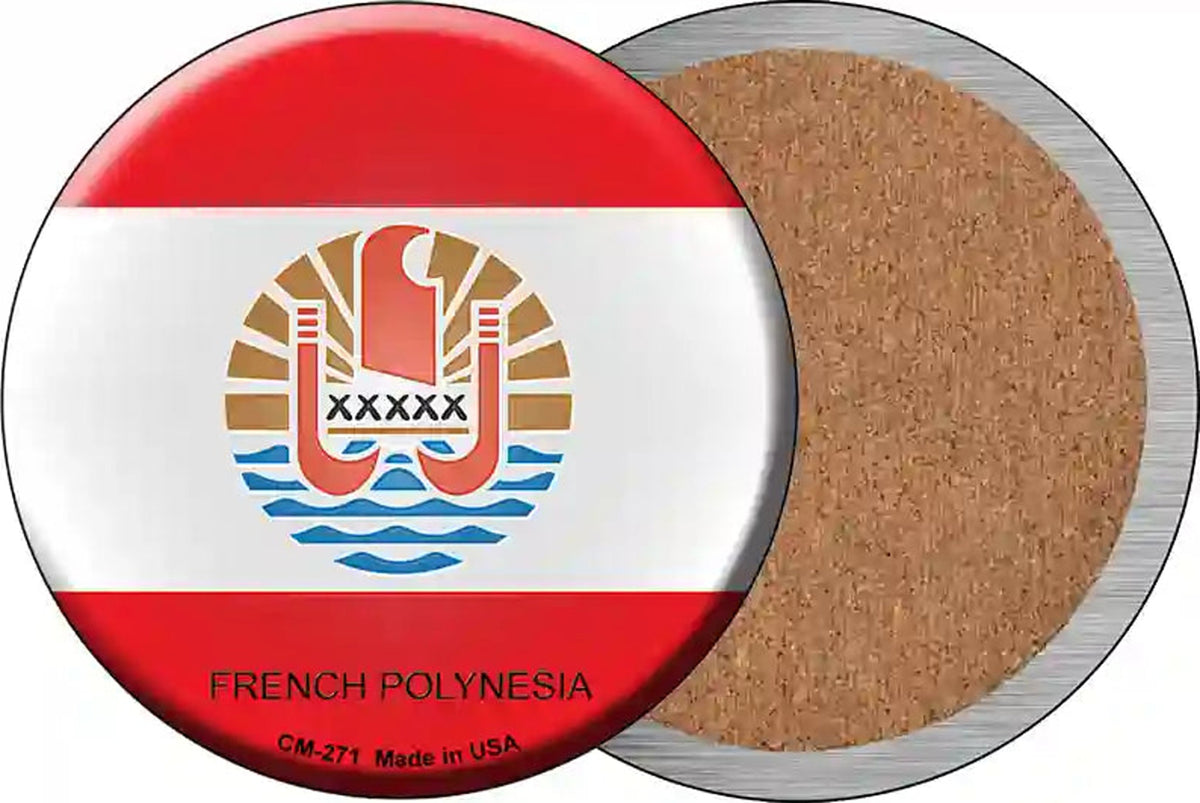 French Polynesia Country Novelty Circle Coaster Set of 4