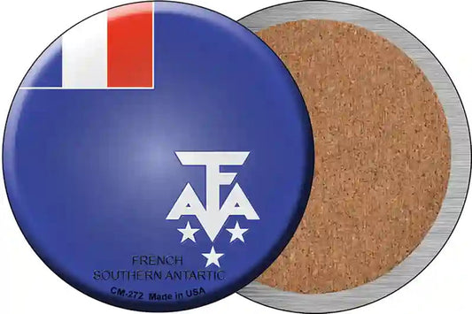 French Southern Antarctic Country Novelty Circle Coaster Set of 4