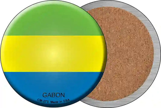 Gabon Country Novelty Circle Coaster Set of 4