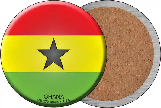 Ghana Country Novelty Circle Coaster Set of 4