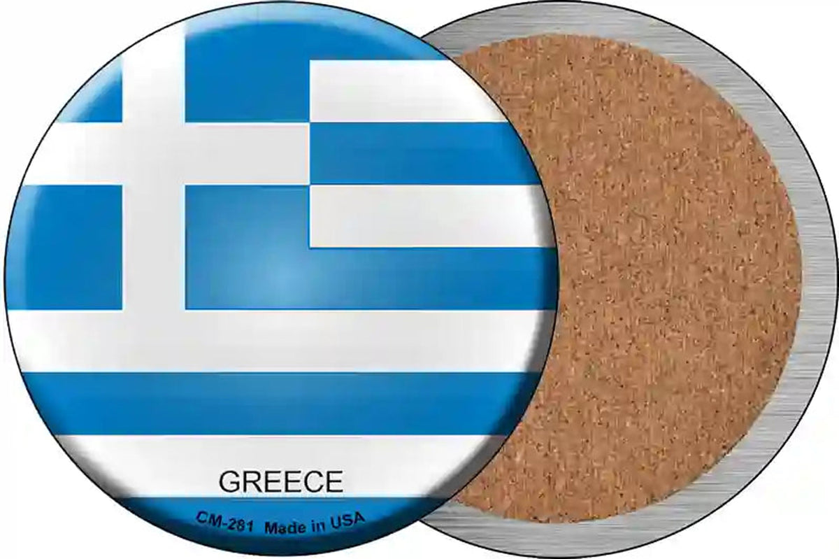Greece Country Novelty Circle Coaster Set of 4