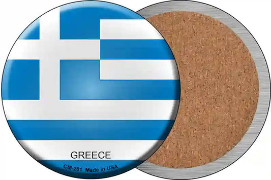 Greece Country Novelty Circle Coaster Set of 4