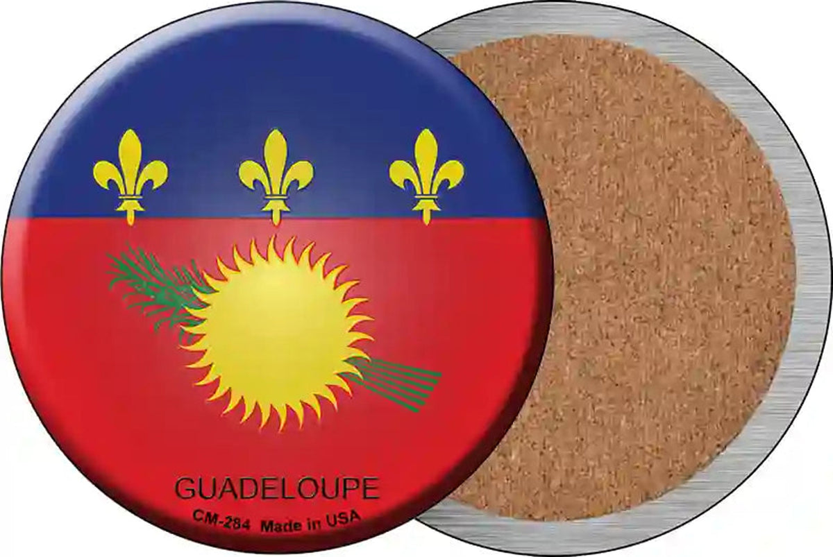 Guadeloupe Country Novelty Circle Coaster Set of 4