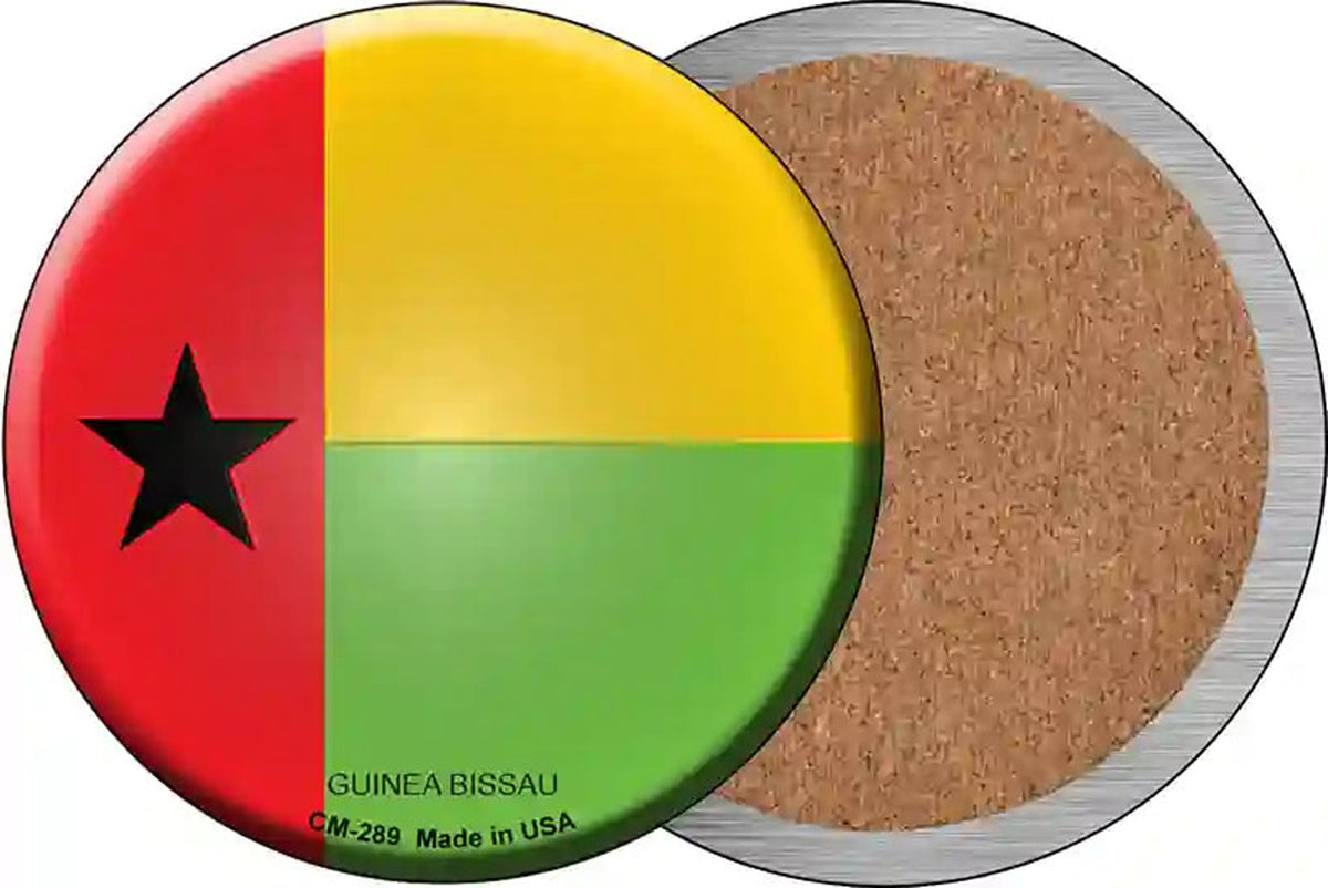 Guinea Bissau Country Novelty Circle Coaster Set of 4