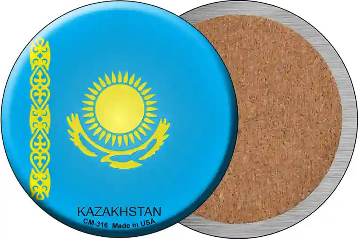 Kazakhstan Country Novelty Circle Coaster Set of 4