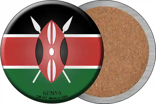 Kenya Country Novelty Circle Coaster Set of 4