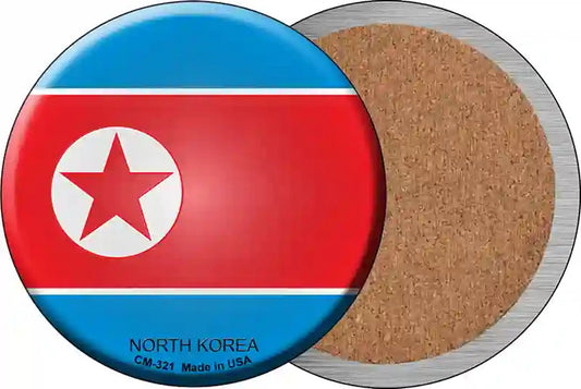 North Korea Country Novelty Circle Coaster Set of 4