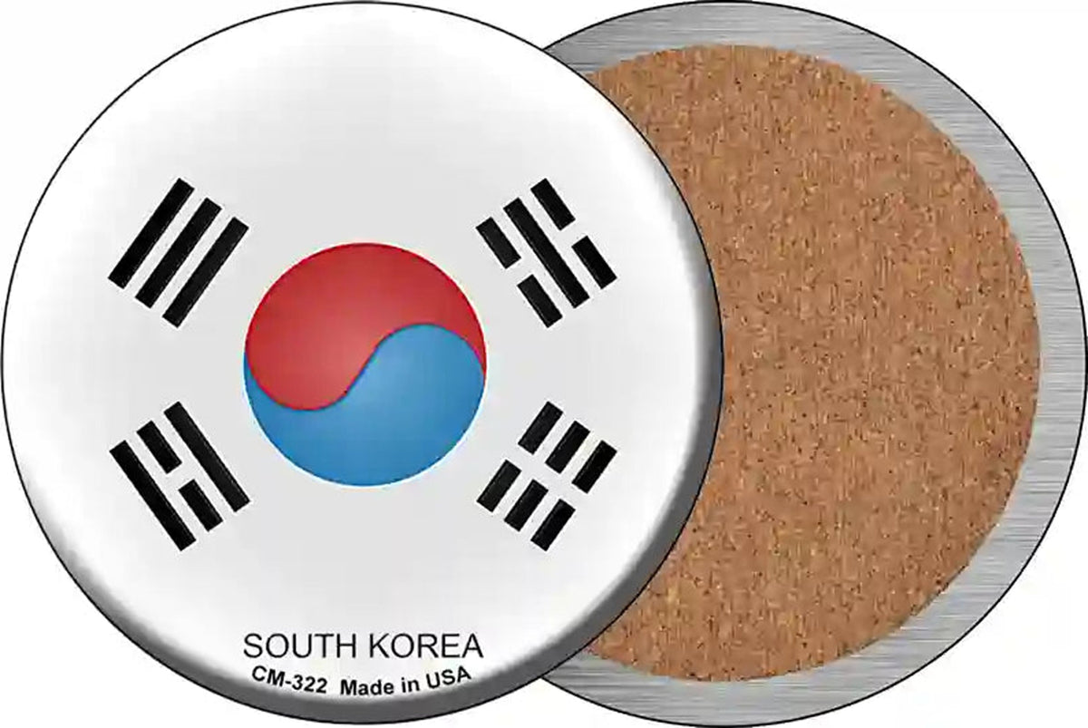 South Korea Country Novelty Circle Coaster Set of 4