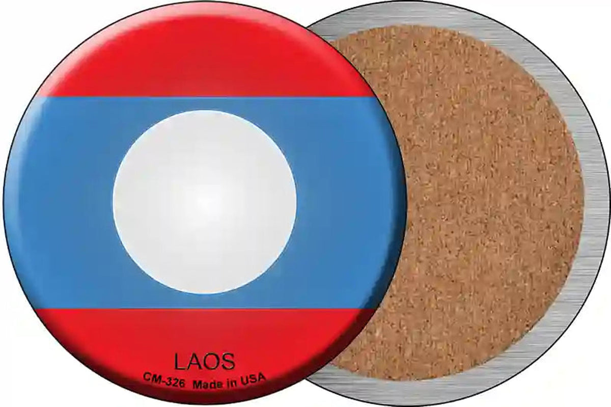 Laos Country Novelty Circle Coaster Set of 4