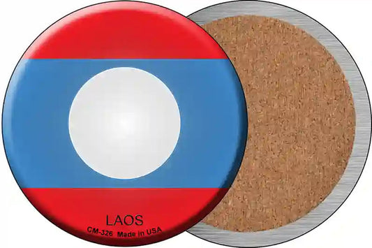 Laos Country Novelty Circle Coaster Set of 4