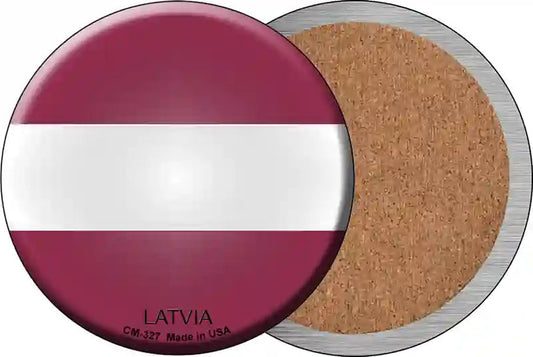 Latvia Country Novelty Circle Coaster Set of 4