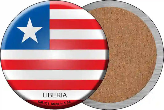 Liberia Country Novelty Circle Coaster Set of 4