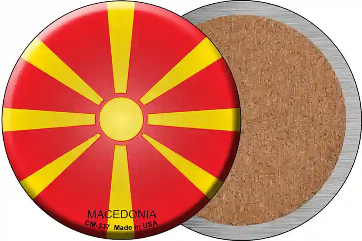 Macedonia Country Novelty Circle Coaster Set of 4
