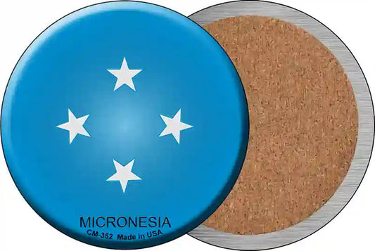 Micronesia Country Novelty Circle Coaster Set of 4