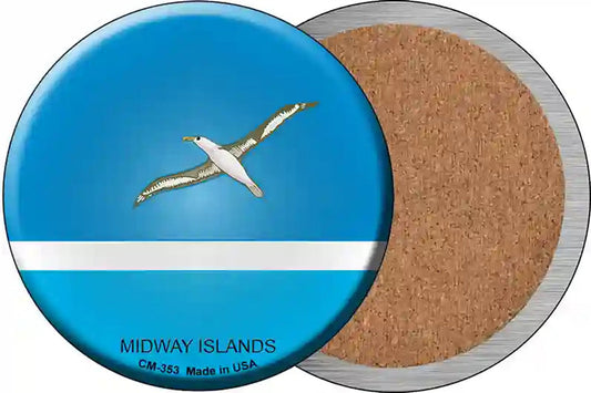 Midway Islands Country Novelty Circle Coaster Set of 4