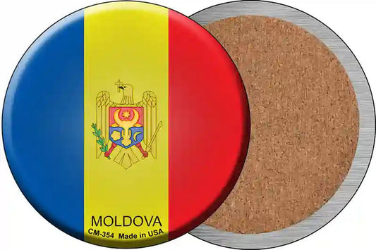 Moldova Country Novelty Circle Coaster Set of 4
