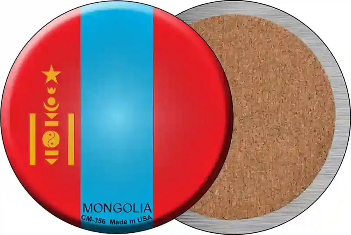 Mongolia Country Novelty Circle Coaster Set of 4
