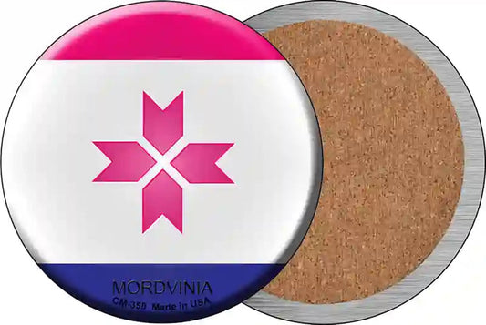 Mordvinia Country Novelty Circle Coaster Set of 4