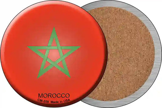 Morocco Country Novelty Circle Coaster Set of 4