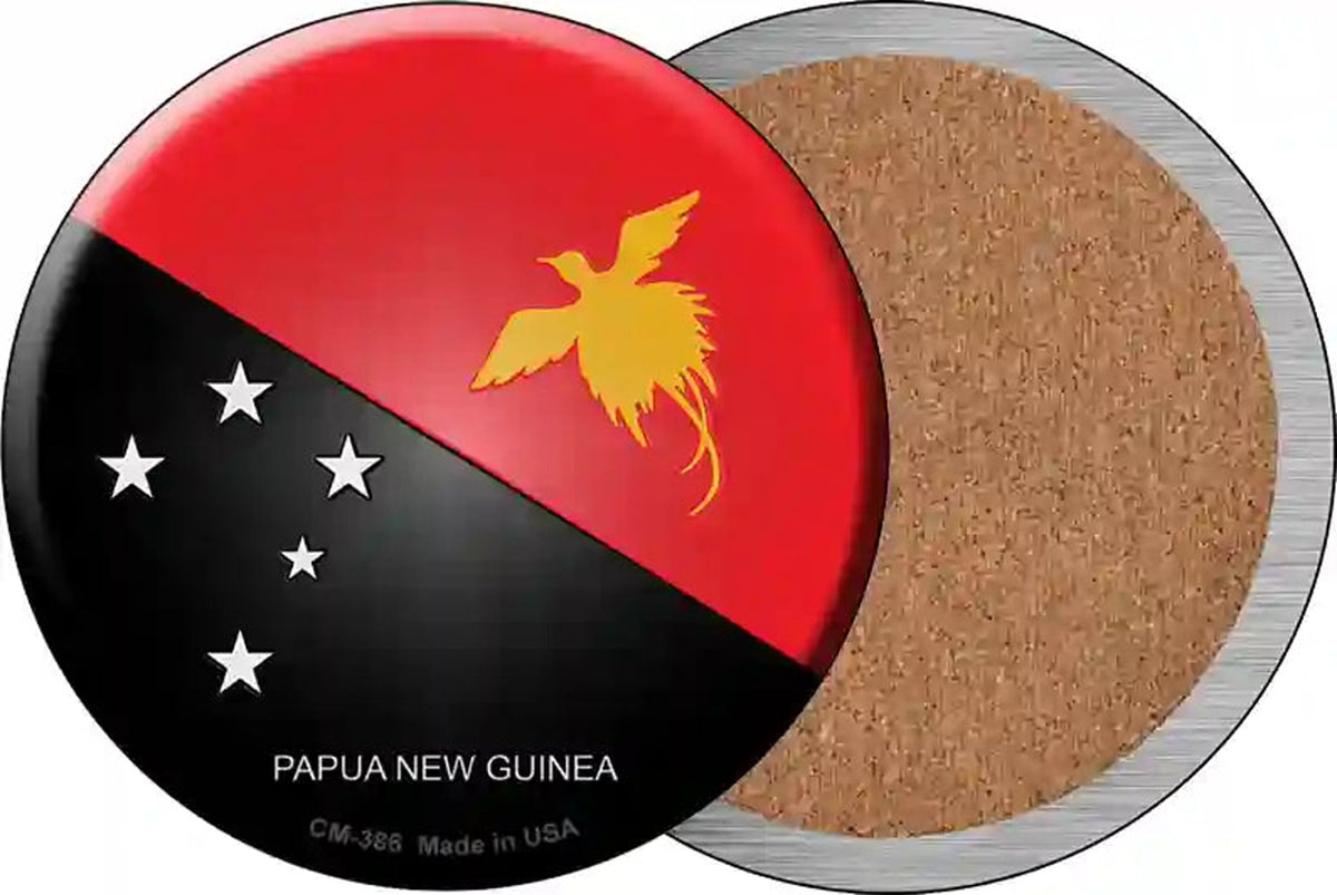 Papua New Guinea Country Novelty Circle Coaster Set of 4