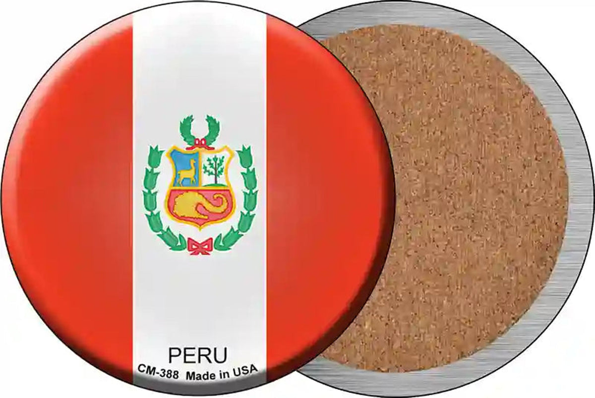 Peru Country Novelty Circle Coaster Set of 4
