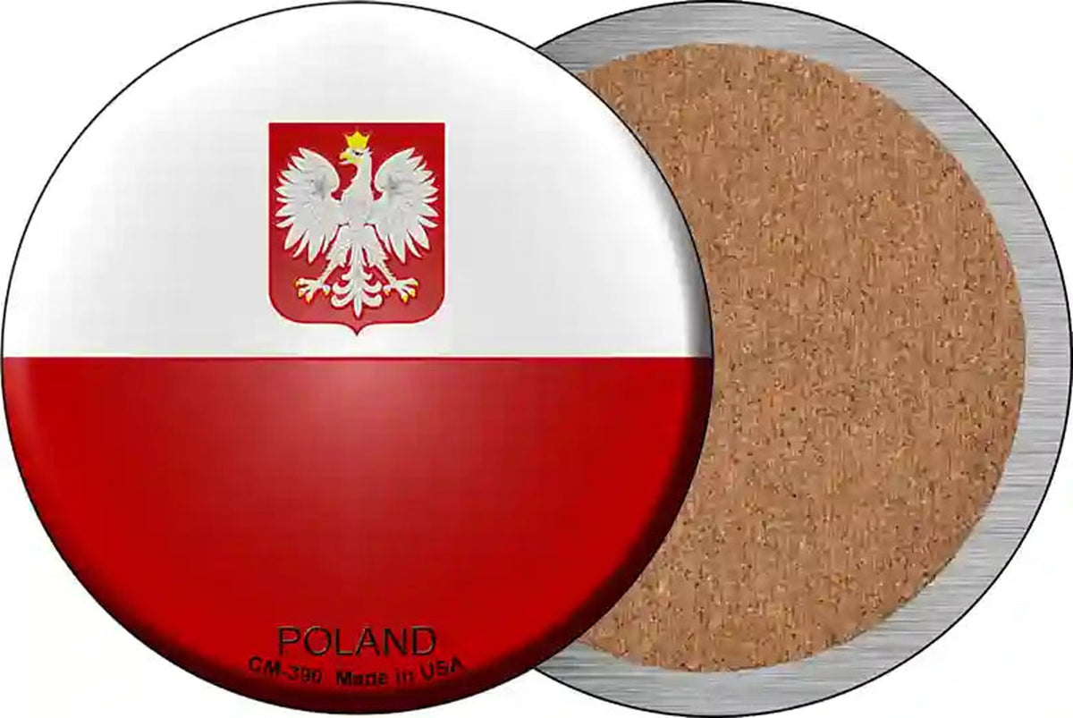 Poland Country Novelty Circle Coaster Set of 4