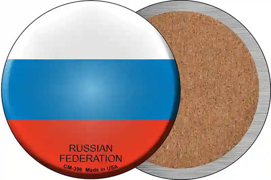 Russian Federation Country Novelty Circle Coaster Set of 4