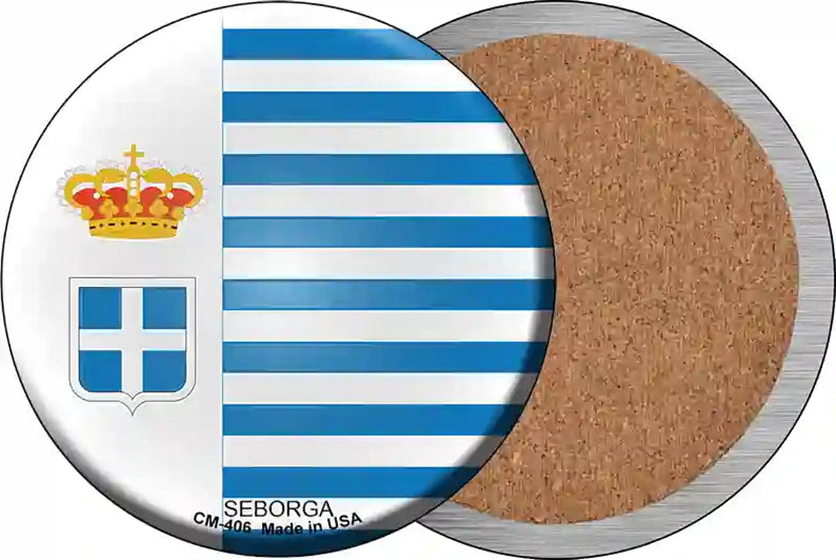 Seborga Country Novelty Circle Coaster Set of 4