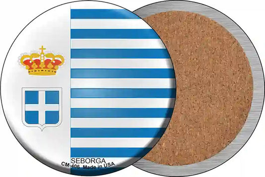 Seborga Country Novelty Circle Coaster Set of 4