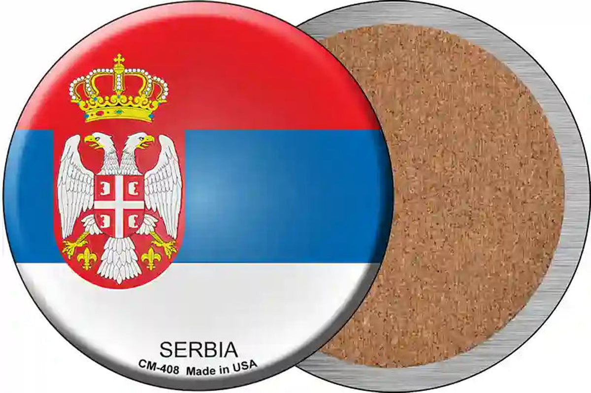 Serbia Country Novelty Circle Coaster Set of 4