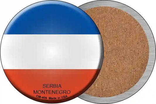 Serbia Montenegro Country Novelty Circle Coaster Set of 4