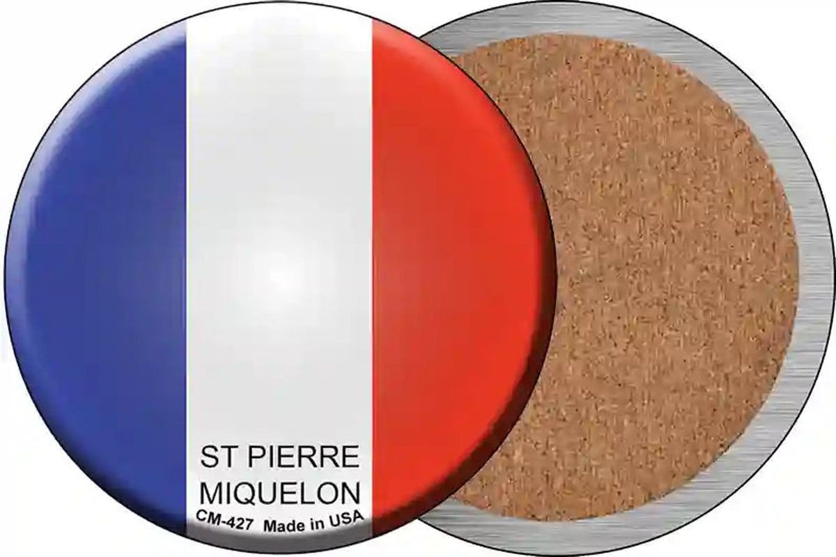 St Pierre Miquelon Country Novelty Circle Coaster Set of 4