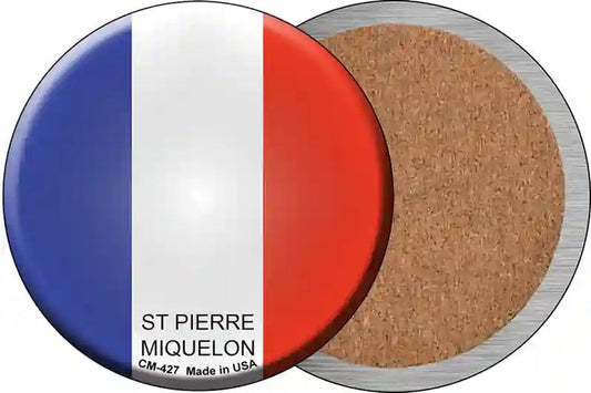 St Pierre Miquelon Country Novelty Circle Coaster Set of 4
