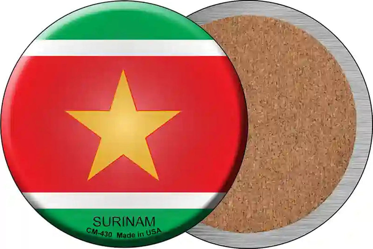 Surinam Country Novelty Circle Coaster Set of 4