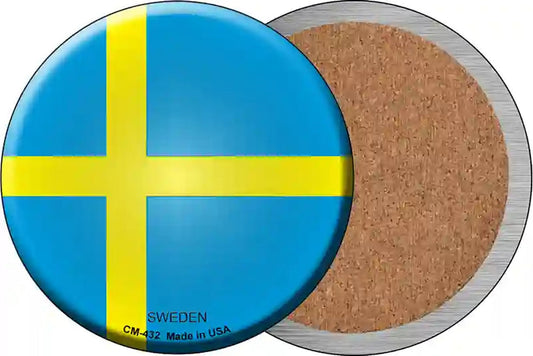 Sweden Country Novelty Circle Coaster Set of 4
