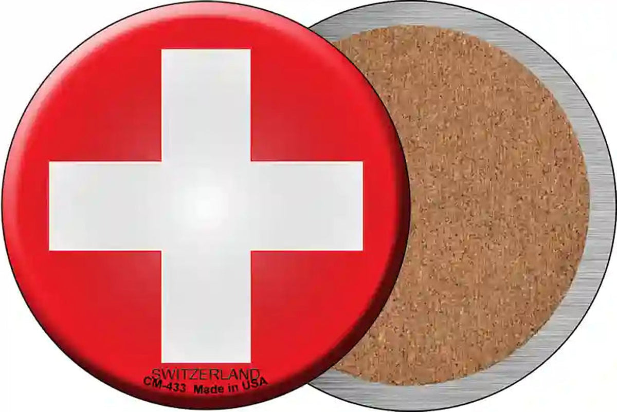 Switzerland Country Novelty Circle Coaster Set of 4