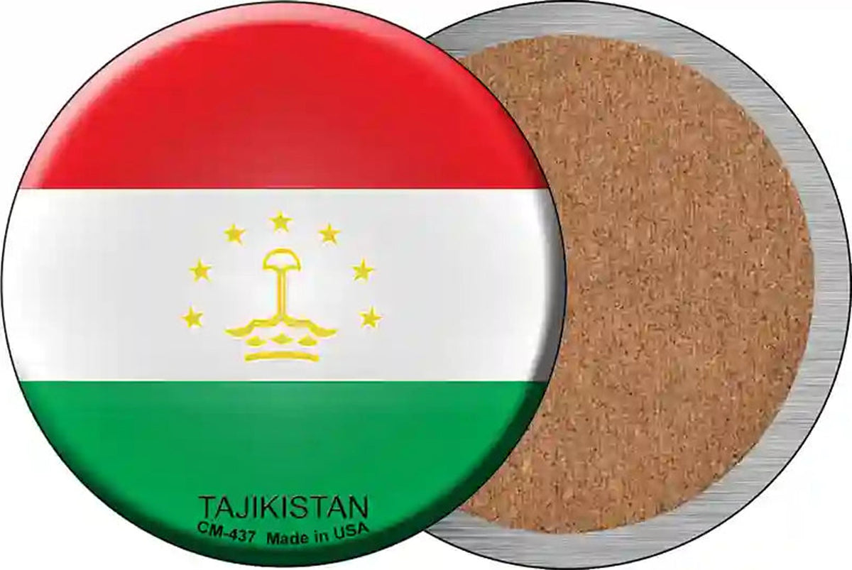 Tajikistan Country Novelty Circle Coaster Set of 4