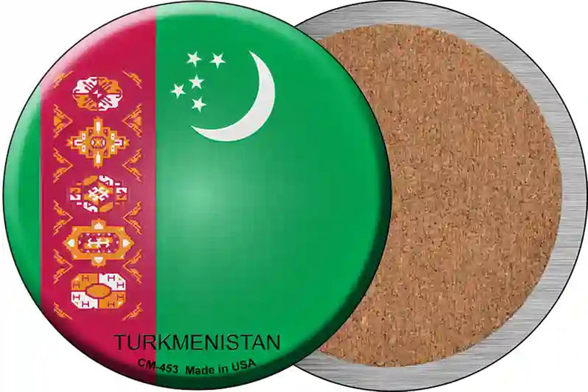 Turkmenistan Country Novelty Circle Coaster Set of 4